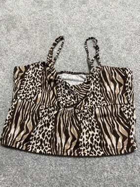 SHEIN Brown Animal Print Cami Top